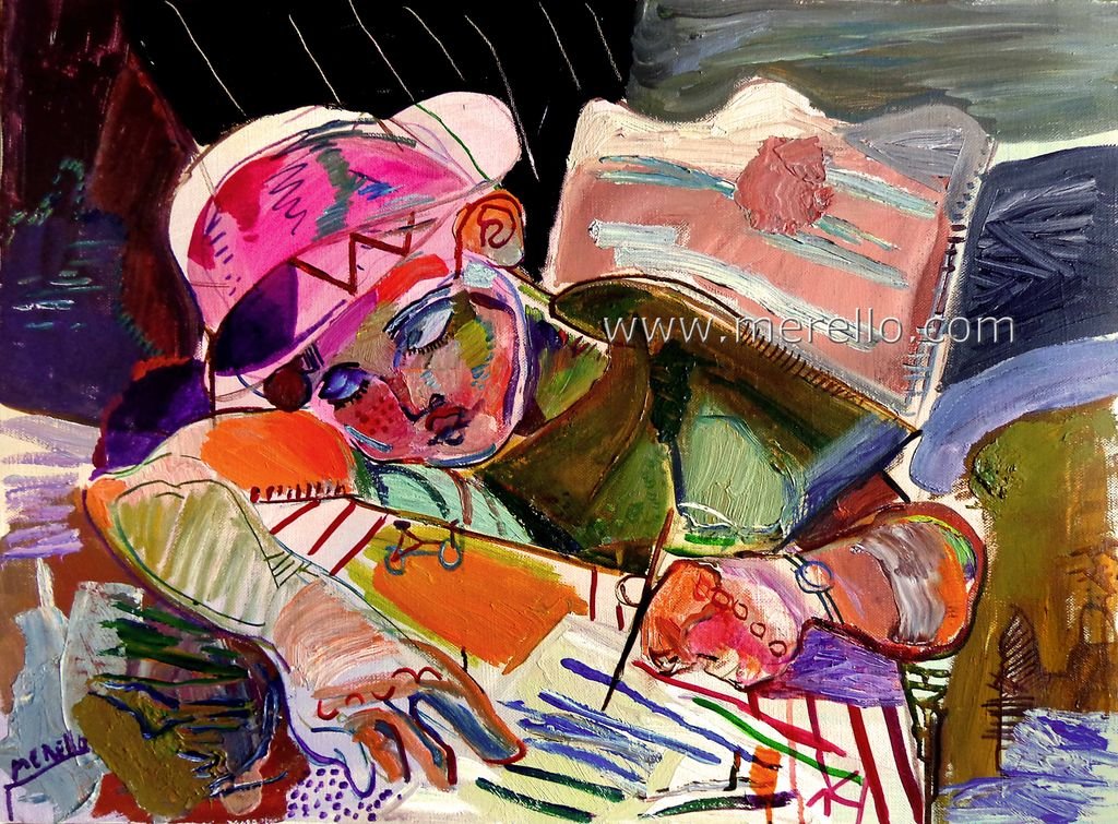 MODERN-ART-Jose Manuel Merello.-Queridos Reyes Magos (54 x 73 cm) Mix media on canvas